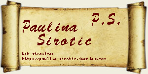 Paulina Sirotić vizit kartica